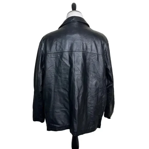 Wilson's Leather VTG 90s Leather Long Blazer Jacket Thinsulate Zip Out Liner 1X